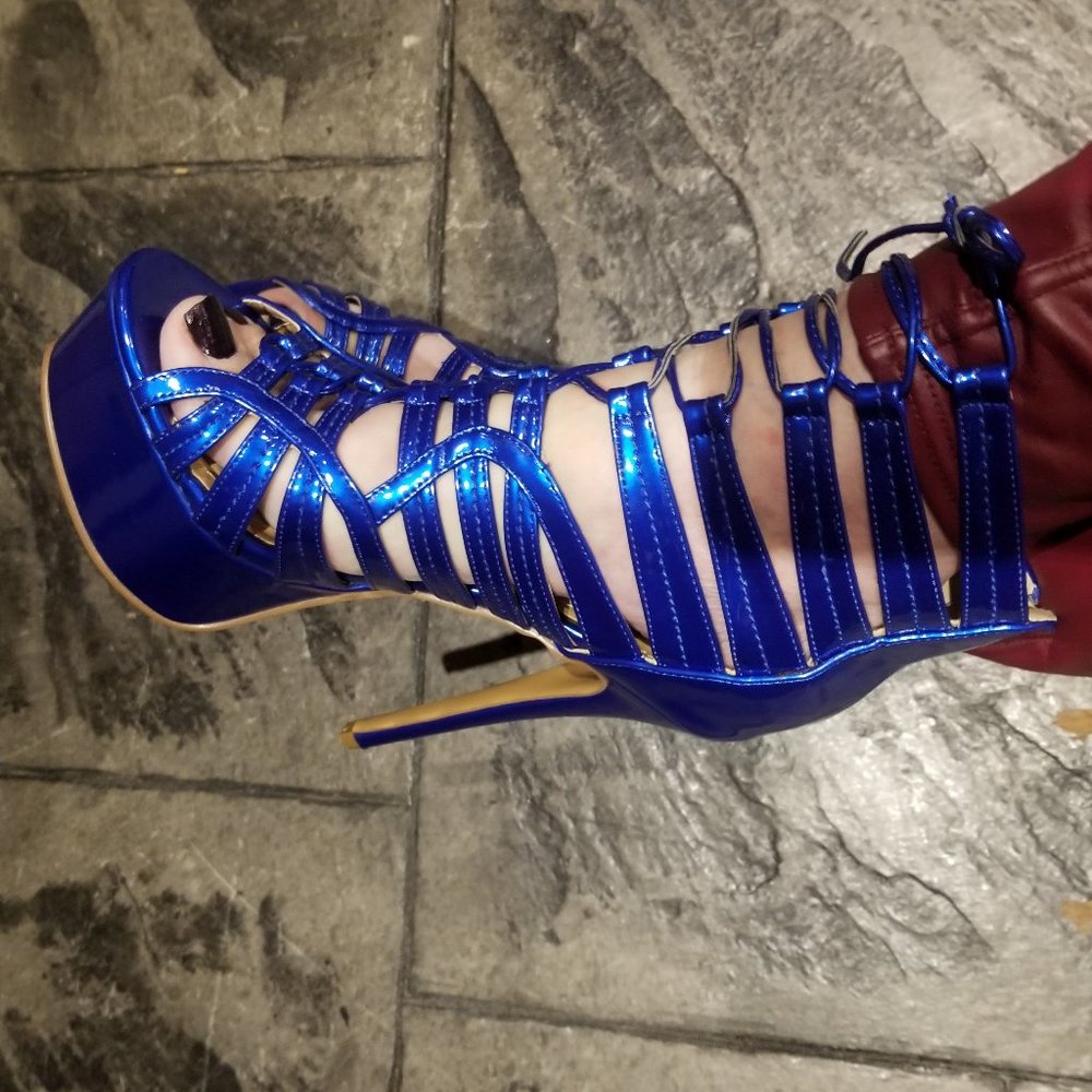 Cobalt Blue Shoedazzle Gladiator Heels